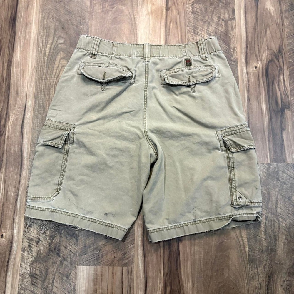 Vintage Y2K Old Navy Cargo Shorts Olive Green Distressed Baggy Fit
